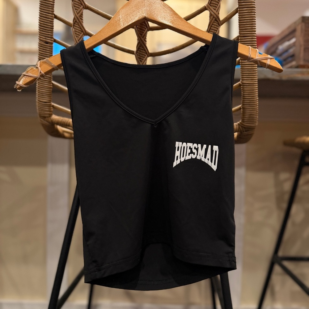 Black and white hoes mad tank top